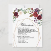 4.25x5.5 Richting Kaart Wit Roses Goud Geometrisch (Voorkant)