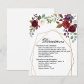 4.25x5.5 Richting Kaart Wit Roses Goud Geometrisch (Voorkant / Achterkant)