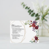 4.25x5.5 Richting Kaart Wit Roses Goud Geometrisch (Staand voorkant)