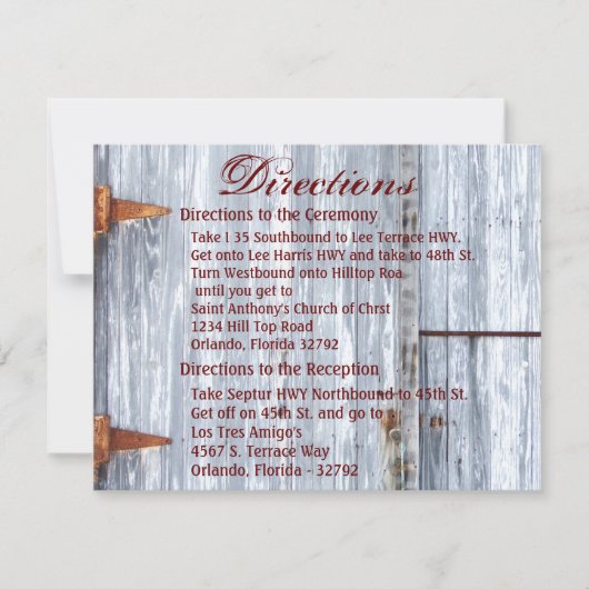 4.25x5.5 Richting Kaart Wit Wassen Houten Schuurde (Voorkant)