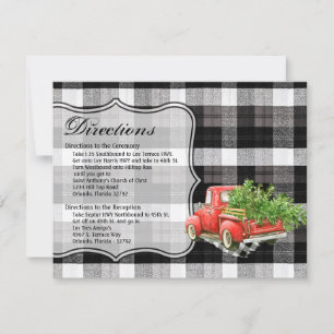 4.25x5.5 Richting Kaart XMAS Truck Buffalo Plaid