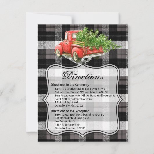 4.25x5.5 Richting Kaart XMAS Truck Buffel Plaid C (Voorkant)