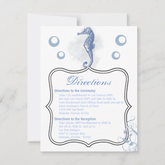 4.25x5.5 Richting Kaart Zeepaardje Zee Ocean Beach (Voorkant)