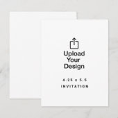 4.25x5 uitnodiging, upload je afbeelding, op maat  kaart (Voorkant / Achterkant)