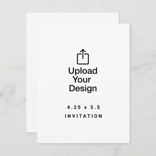 4.25x5 uitnodiging, upload je afbeelding, op maat kaart (Voorkant / Achterkant)