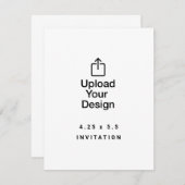 4.25x5 Uitnodiging, Upload uw Afbeelding, Custom P Kaart (Voorkant / Achterkant)