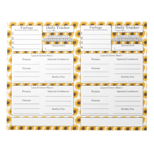 4-2-1-maaltijdverklikker notitieblok (Voorkant)