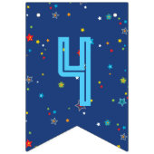 4 3 2 1 Blast Off Outer Space Banner (blauwe tekst (Tweede vlag)