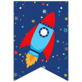4 3 2 1 Blast Off Outer Space Banner (blauwe tekst (Eerste vlag)