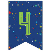 4 3 2 1 Blast Off Outer Space Banner (groene tekst (Tweede vlag)