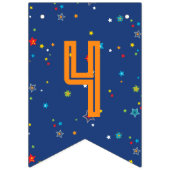 4 3 2 1 Blast Off Outer Space Banner (Oranje tekst (Tweede vlag)