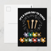 4/4, het is een goede dag om kleine mensen te lere briefkaart (Voorkant / Achterkant)