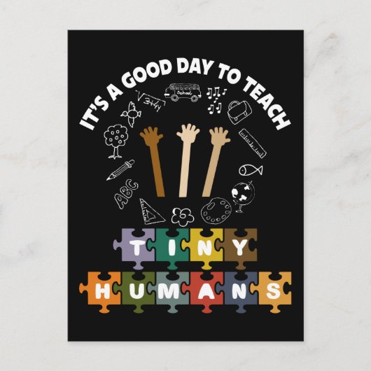 4/4, het is een goede dag om kleine mensen te lere briefkaart (Voorkant)