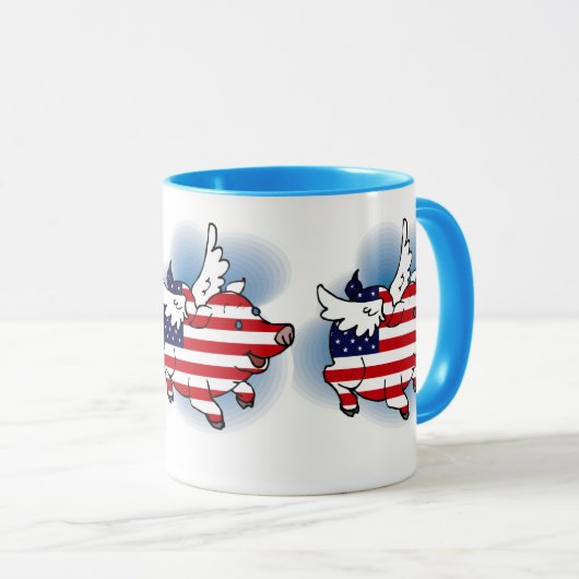 4 - 4 juli Patriottisch Vliegvarken(s) Mok (Voorkant rechts)