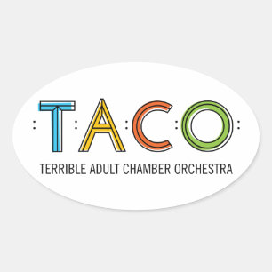 4,5 inch x 2,7 inch ovale TACO-Stickers (4), glanz Sticker