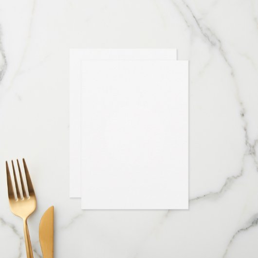 4,5 inch x 6,25 inch flat-menukaart menu (Voorkant / Achterkant in situ)