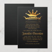 4,5 x 6,25-inch Gold Royal Queen Crown Invitation Kaart (Voorkant / Achterkant)