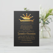 4,5 x 6,25-inch Gold Royal Queen Crown Invitation Kaart (Staand voorkant)