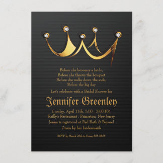 4,5 x 6,25-inch Gold Royal Queen Crown Vrijgezelle Kaart