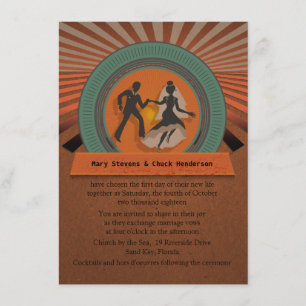 4,5 x 6,25-inch Retro Style Vintage Wedding Invita Kaart