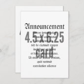 4,5 x 6,25 verticaal aankondiging (Voorkant / Achterkant)