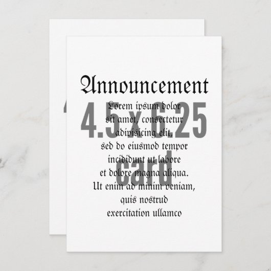 4,5 x 6,25 verticaal aankondiging (Voorkant / Achterkant)