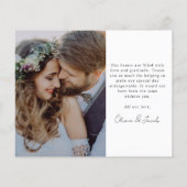 4.5x5.6 Minimalistisch 2-fotohuwelijk - Hartelijk  (Achterkant)