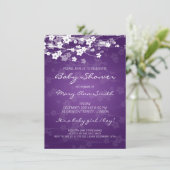 4.5x6.25 Baby shower Cherry Blossom Paars Kaart (Staand voorkant)