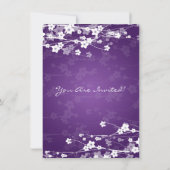 4.5x6.25 Baby shower Cherry Blossom Paars Kaart (Achterkant)