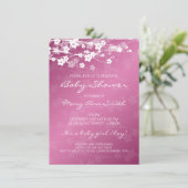 4.5x6.25 Baby shower Cherry Blossom Pink Kaart (Staand voorkant)