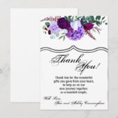 4.5x6.25 Bedankt Kaart Lavendel Hibiscus op Whi (Voorkant / Achterkant)