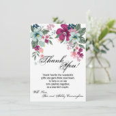 4.5x6.25 Bedankt Kaart Tropische Bloemen op Wit (Staand voorkant)