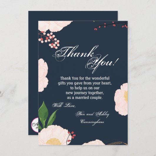 4.5x6.25 Dank u kaart Baby Roze Kosmos op Wit (Voorkant / Achterkant)