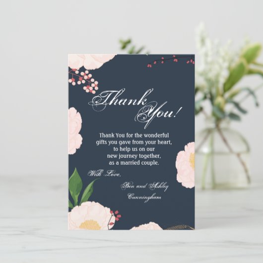 4.5x6.25 Dank u kaart Baby Roze Kosmos op Wit (Staand voorkant)