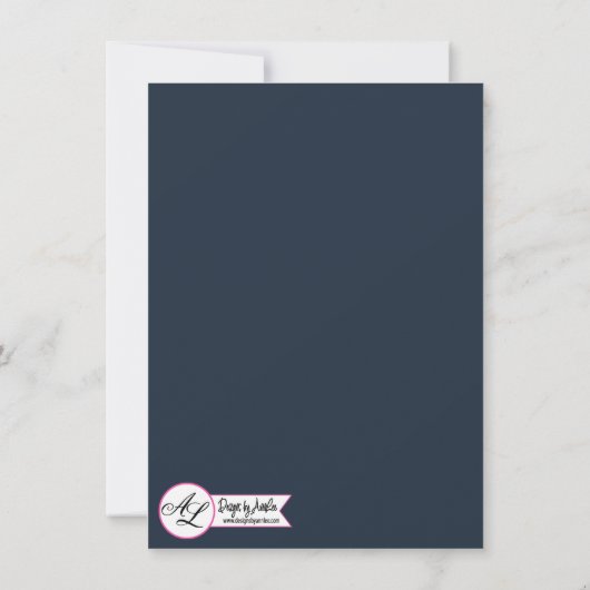 4.5x6.25 Dank u kaart Baby Roze Kosmos op Wit (Achterkant)