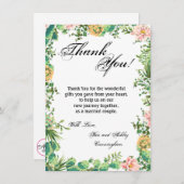 4.5x6.25 Dank u kaart Boheemse Cactus Succulents (Voorkant / Achterkant)