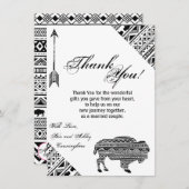 4.5x6.25 Dank u kaart Boho Buffalo Tribal Patter (Voorkant / Achterkant)