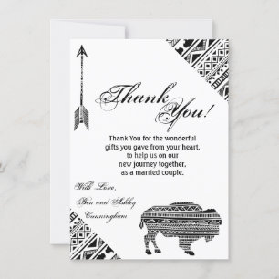 4.5x6.25 Dank u kaart Boho Buffalo Tribal Patter