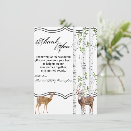 4.5x6.25 Dank u kaart Deer Doe Woodland Buck (Staand voorkant)