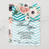 4.5x6.25 Dank u kaart Geometrisch Roos Chevron Tea (Voorkant / Achterkant)