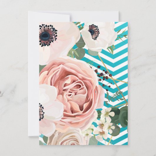 4.5x6.25 Dank u kaart Geometrisch Roos Chevron Tea (Achterkant)