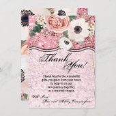 4.5x6.25 Dank u kaart Geometrische Tuin Roos Glit (Voorkant / Achterkant)