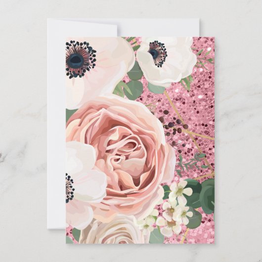 4.5x6.25 Dank u kaart Geometrische Tuin Roos Glit (Achterkant)