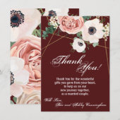 4.5x6.25 Dank u kaart Geometrische Tuin Roos Wijn (Voorkant / Achterkant)