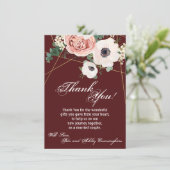 4.5x6.25 Dank u kaart Geometrische Tuin Roos Wijn (Staand voorkant)