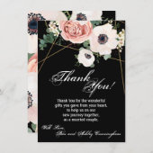 4.5x6.25 dank u kaart geometrische tuin Roos zwart (Voorkant / Achterkant)