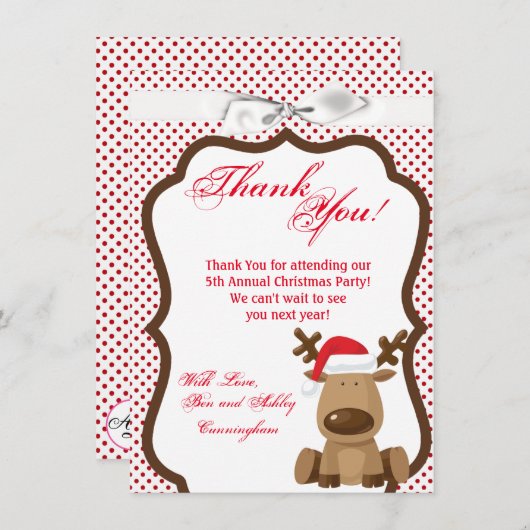4.5x6.25 Dank u Kaart Rendier Kerstmis XMAS PO (Voorkant / Achterkant)