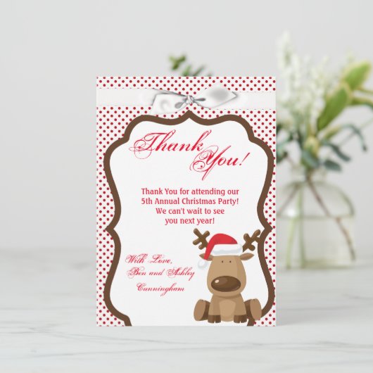 4.5x6.25 Dank u Kaart Rendier Kerstmis XMAS PO (Staand voorkant)