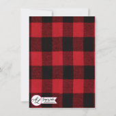 4.5x6.25 Dank u kaart Rood Plaid Zwart Beer (Achterkant)