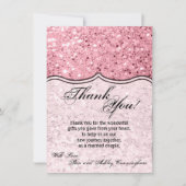 4.5x6.25 Dank u kaart Roos Gouden Glitter (Voorkant)